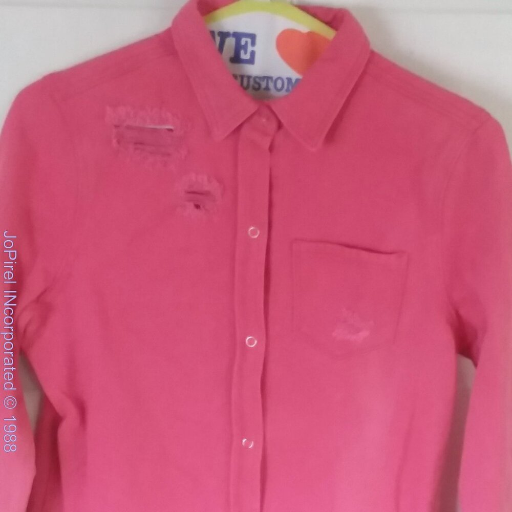 Pink Ripped Jean Jacket - Picture 3 of 9